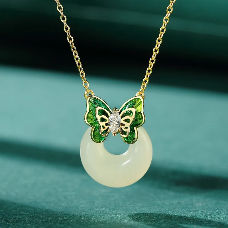 WEITIANXUAN Hetian Jade Necklaces White Jade/Pale Greenish White Jade Unisex-2