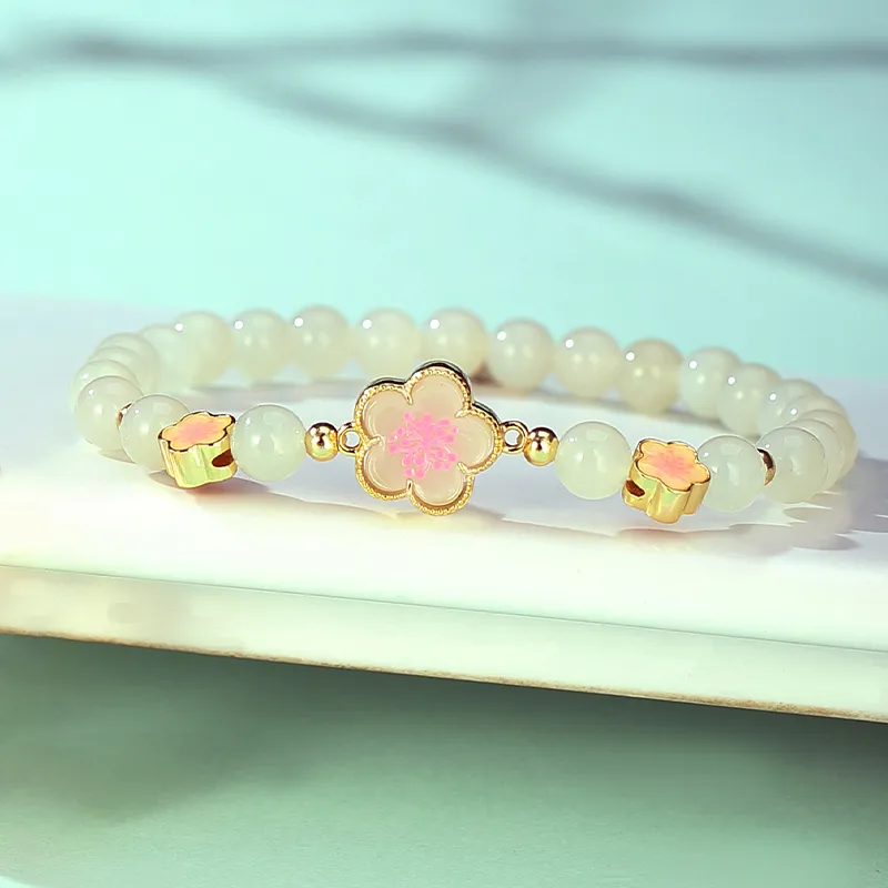 WEITIANXUAN Hetian Jade Bracelets White Jade/Pale Greenish White Jade Unisex-3