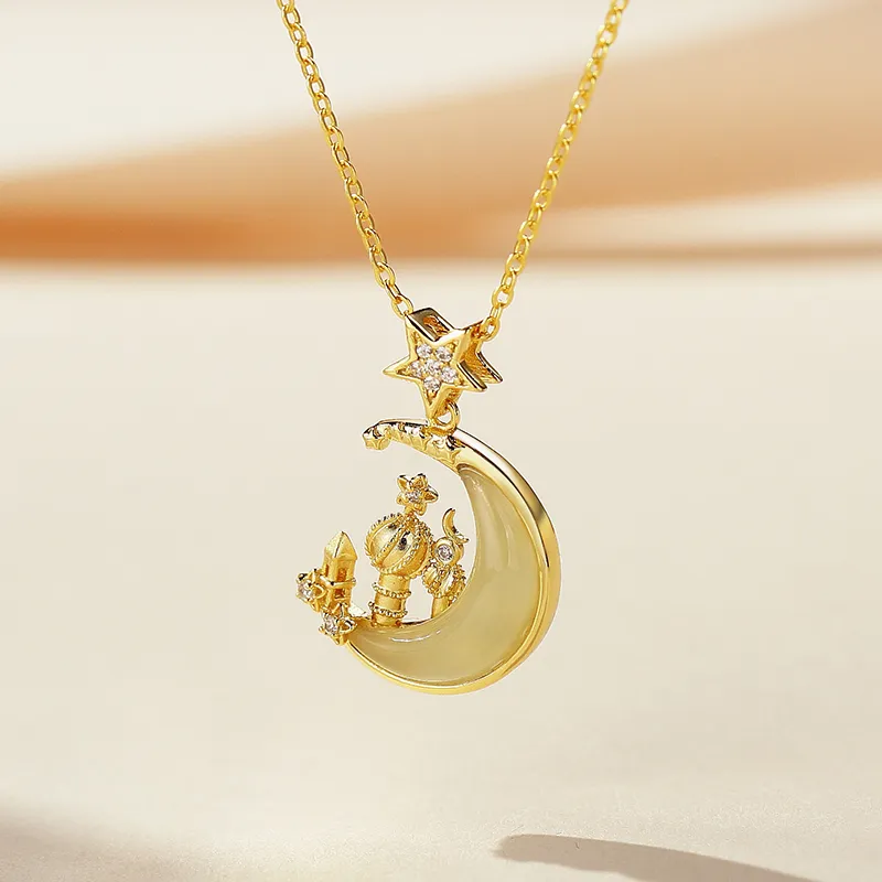WEITIANXUAN Hetian Jade Necklaces White Jade/Pale Greenish White Jade Unisex-2