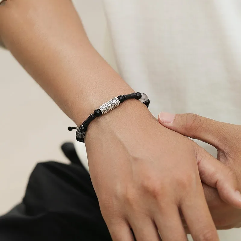 WEITIANXUAN Obsidian Bracelets Men's-1