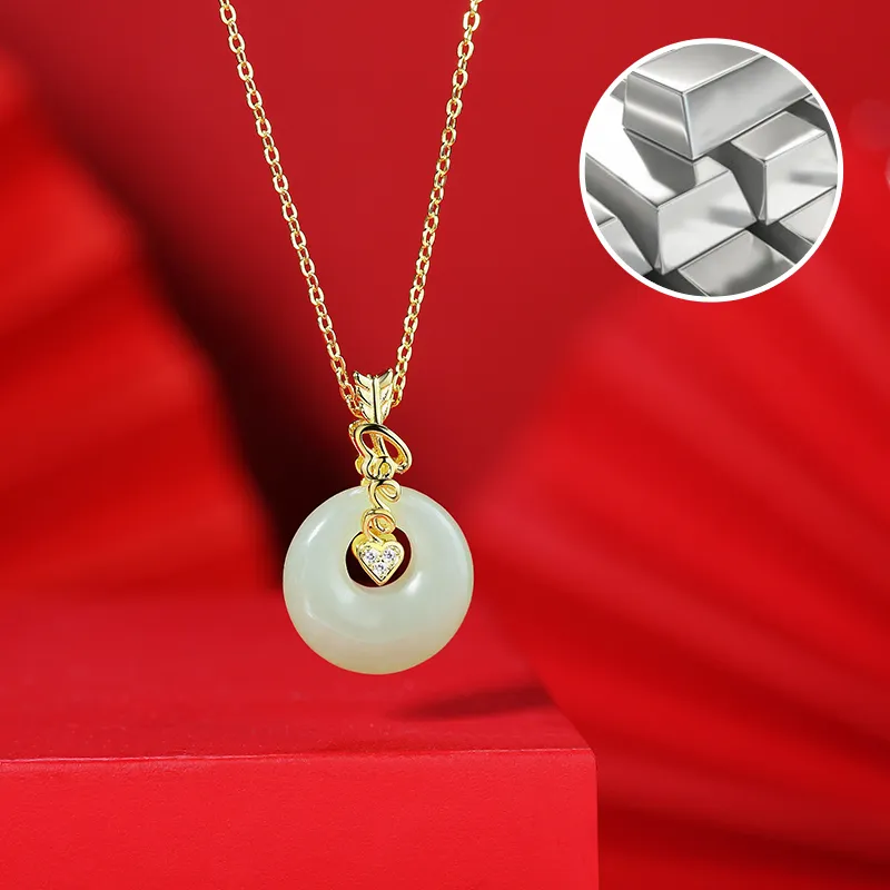 WEITIANXUAN Necklaces White Jade/Pale Greenish White Jade Unisex-4