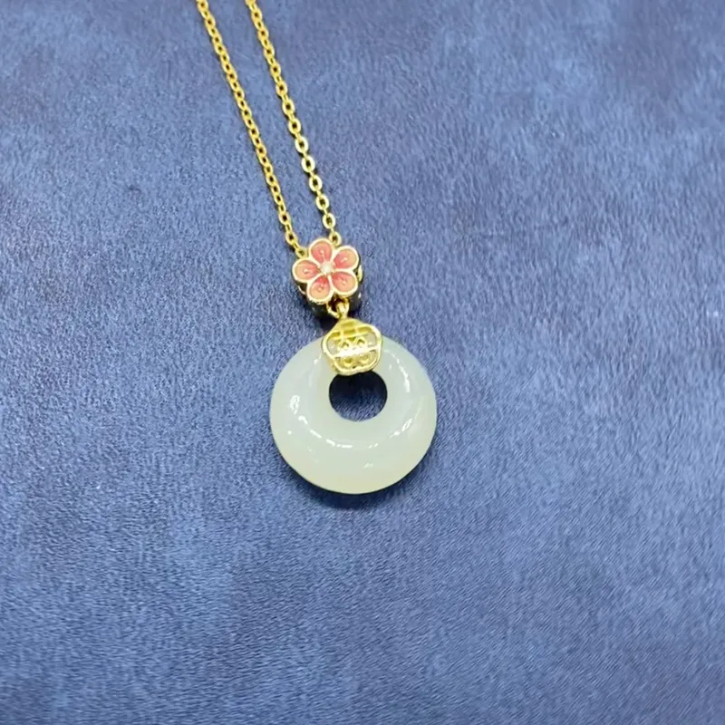 WEITIANXUAN Necklaces White Jade/Pale Greenish White Jade Unisex-1