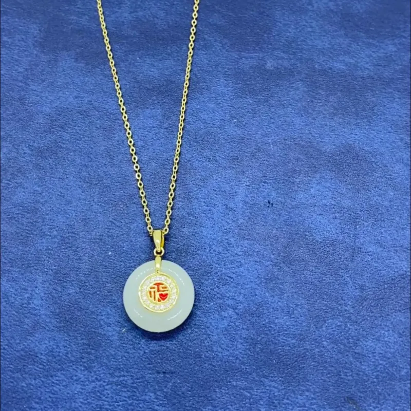 WEITIANXUAN Hetian Jade Necklaces White Jade/Pale Greenish White Jade Women's-1