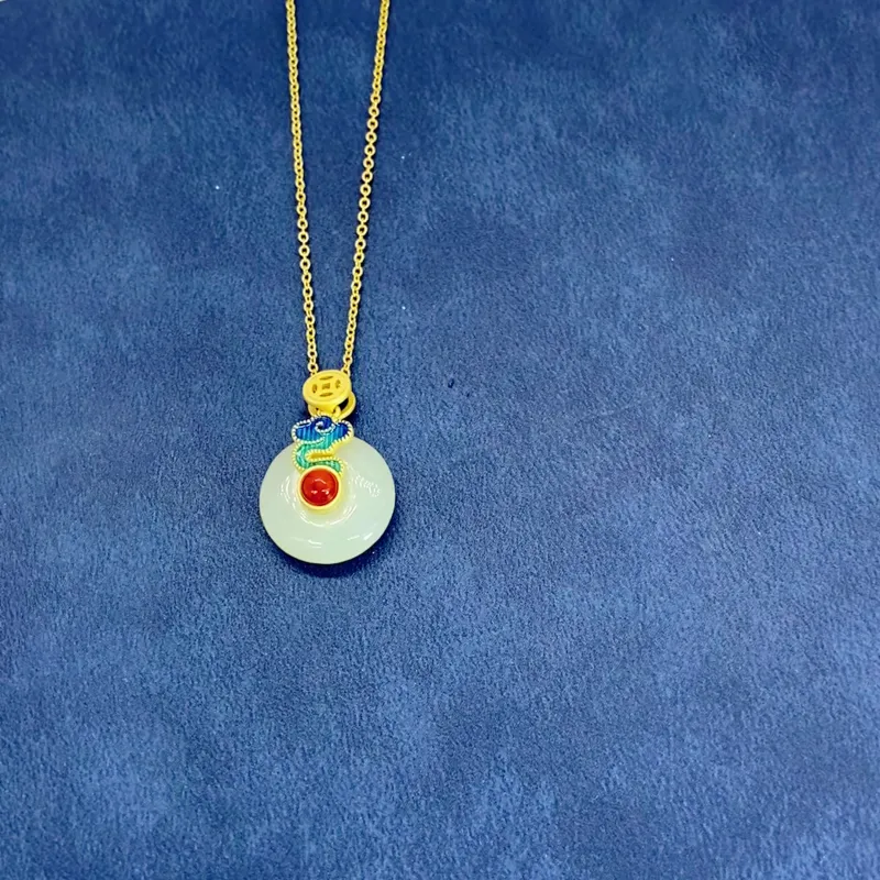 WEITIANXUAN Hetian Jade Necklaces White Jade/Pale Greenish White Jade Unisex-1