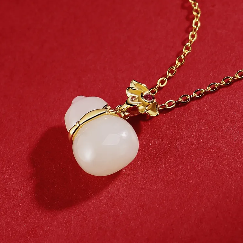 WEITIANXUAN Hetian Jade Necklaces White Jade/Pale Greenish White Jade Unisex-3