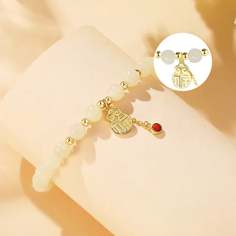 WEITIANXUAN Hetian Jade Bracelets White Jade/Pale Greenish White Jade Women's-4