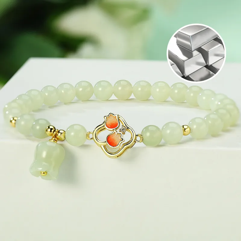 WEITIANXUAN Hetian Jade Bracelets White Jade/Pale Greenish White Jade Unisex-4