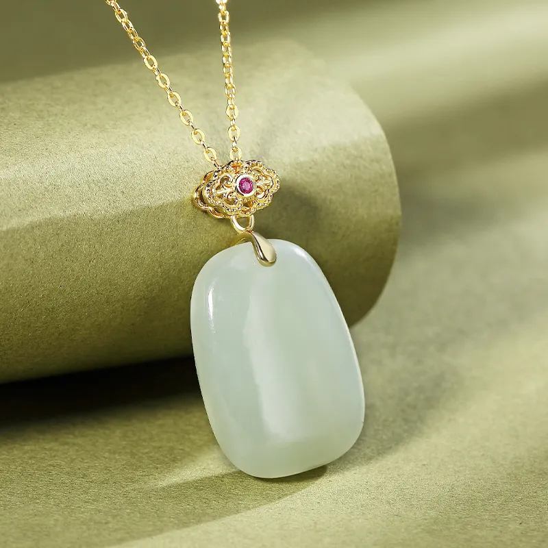 WEITIANXUAN Hetian Jade White Jade/Pale Greenish White Jade Unisex-3