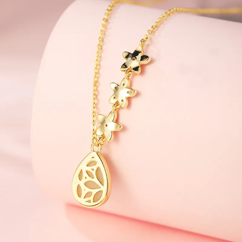 WEITIANXUAN Hetian Jade Necklaces Pale Greenish White Jade Women's-3