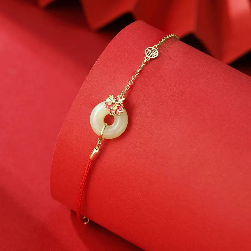 WEITIANXUAN Hetian Jade Bracelets White Jade/Pale Greenish White Jade Unisex-4