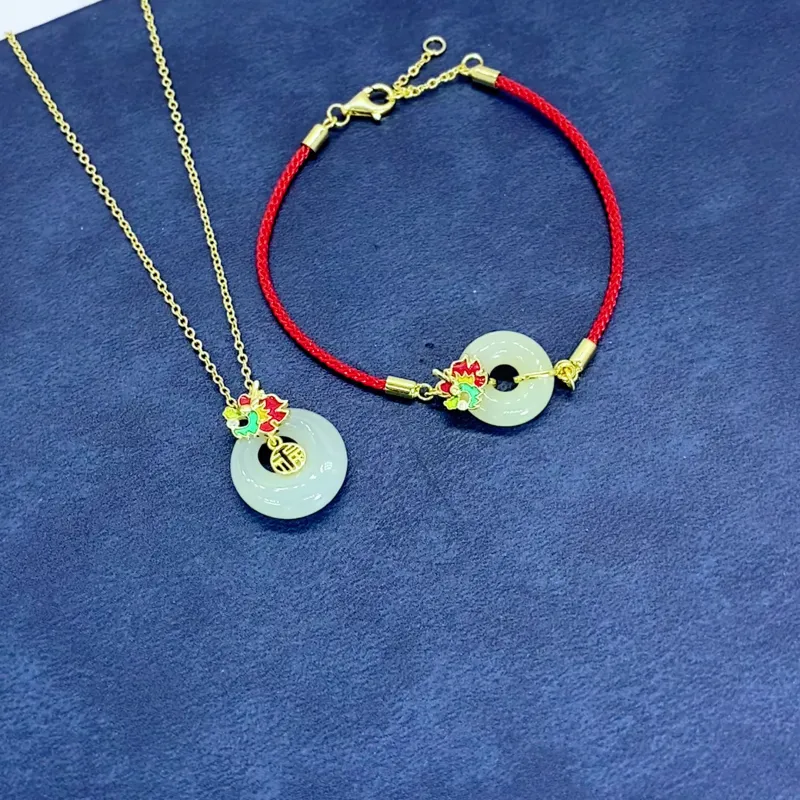 WEITIANXUAN Hetian Jade Necklaces White Jade/Pale Greenish White Jade Unisex-1