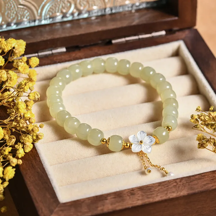 WEITIANXUAN Bracelets Pale Greenish White Jade Women's-4