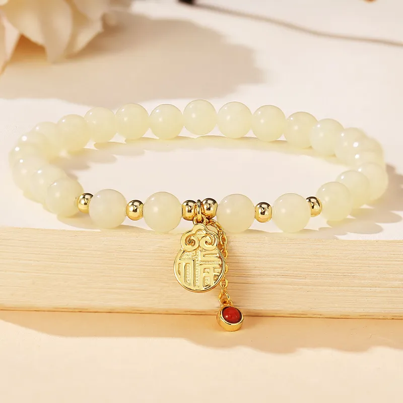 WEITIANXUAN Hetian Jade Bracelets White Jade/Pale Greenish White Jade Women's-1