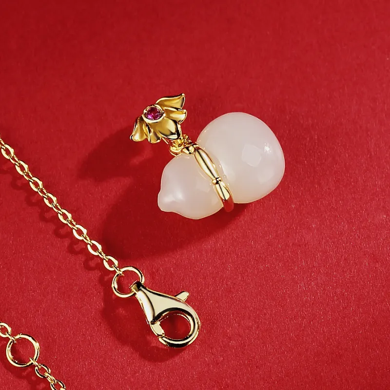 WEITIANXUAN Hetian Jade Necklaces White Jade/Pale Greenish White Jade Unisex-4