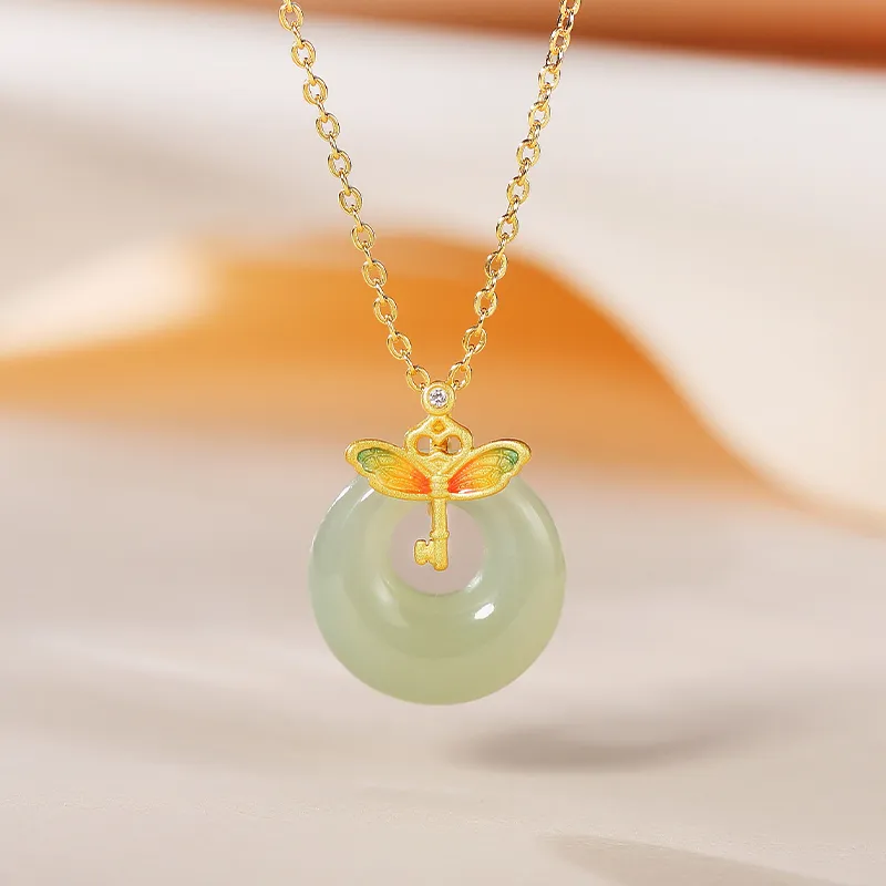 WEITIANXUAN Necklaces White Jade/Pale Greenish White Jade Unisex-2