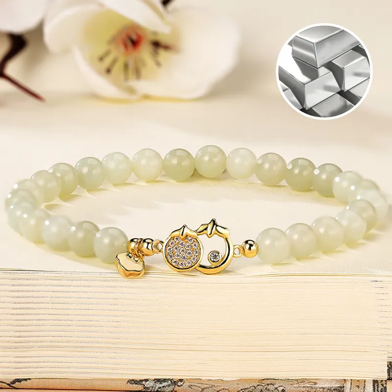 WEITIANXUAN Hetian Jade Bracelets White Jade/Pale Greenish White Jade Unisex-4