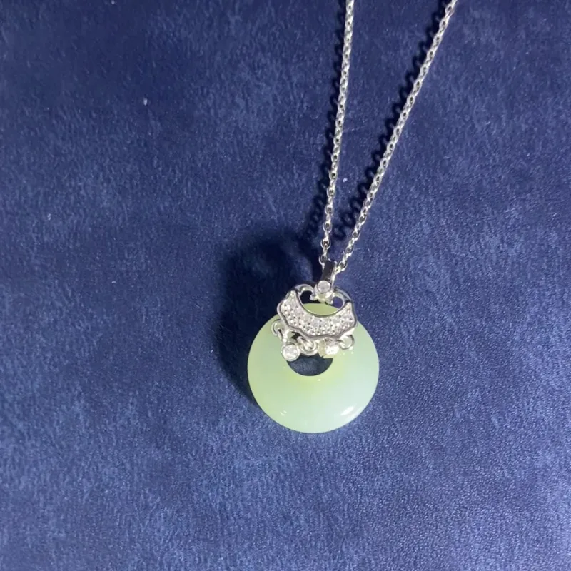 WEITIANXUAN Hetian Jade Necklaces White Jade/Pale Greenish White Jade Women's-1