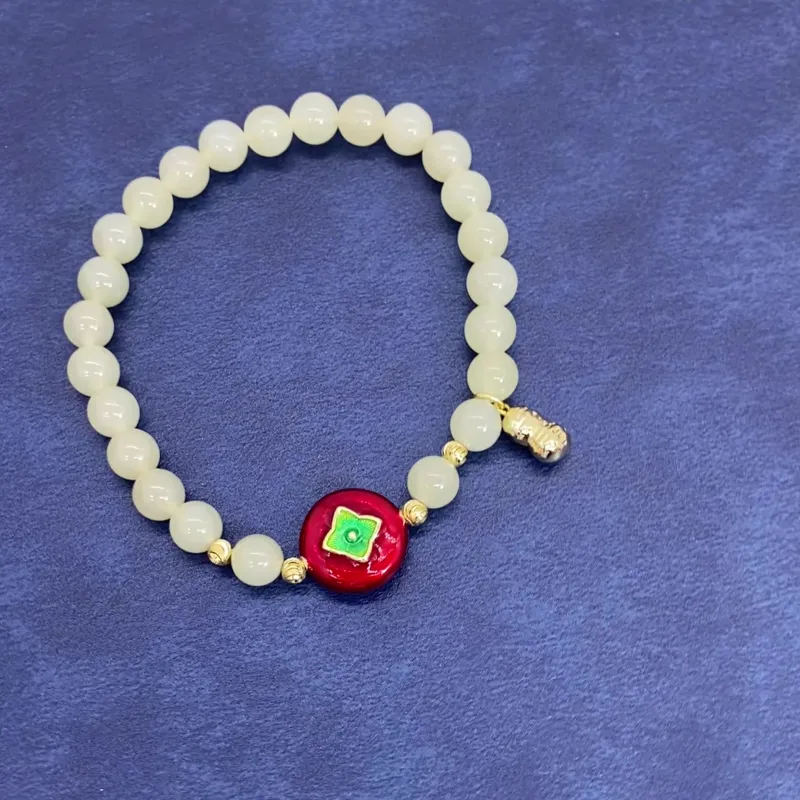 WEITIANXUAN Hetian Jade Bracelets White Jade/Pale Greenish White Jade Unisex-1
