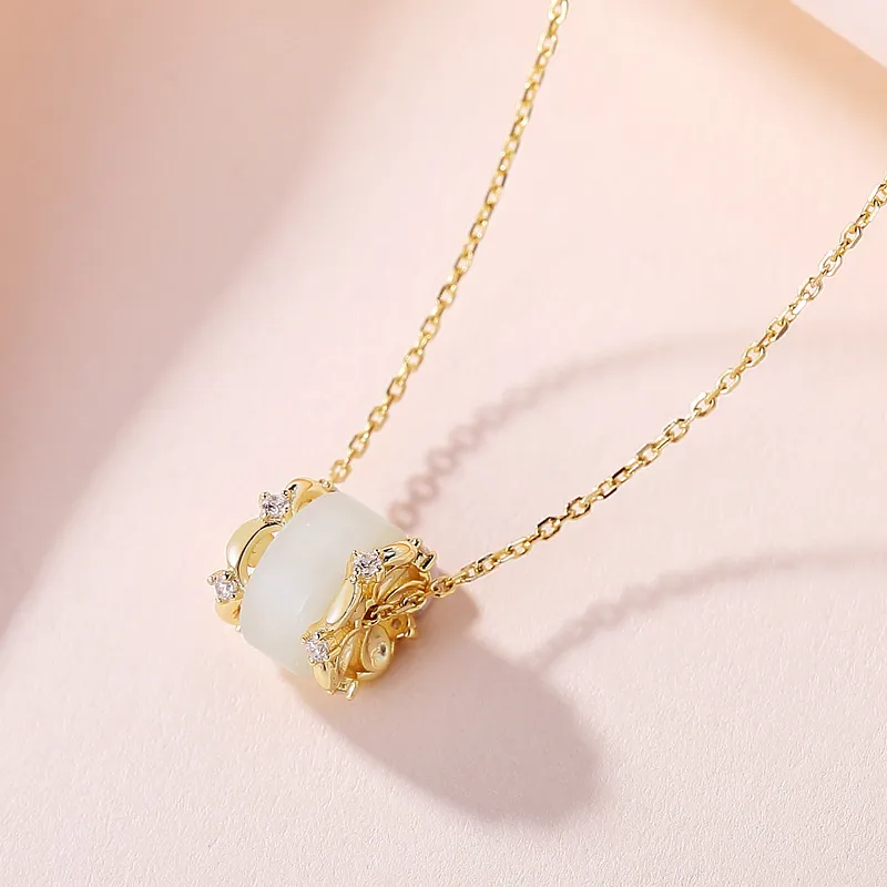 WEITIANXUAN Hetian Jade Necklaces White Jade/Pale Greenish White Jade Unisex-2