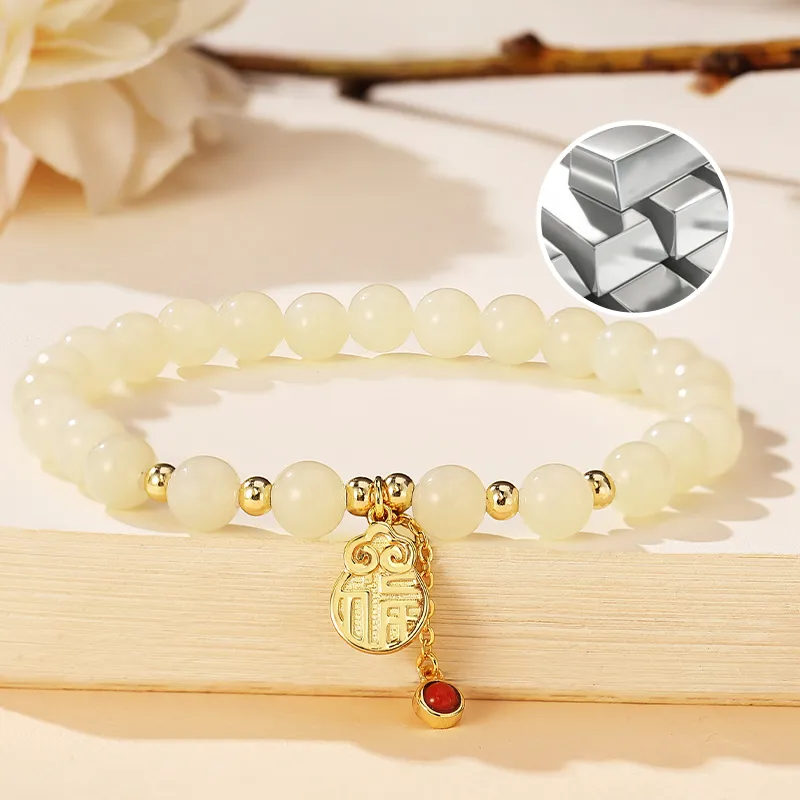 WEITIANXUAN Hetian Jade Bracelets White Jade/Pale Greenish White Jade Women's-3