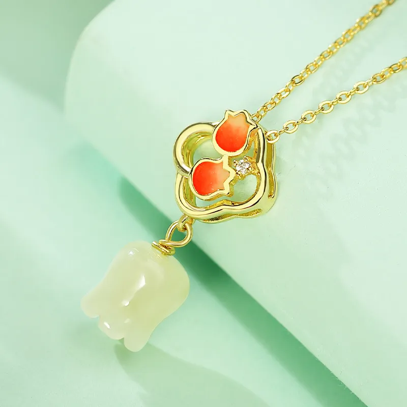 WEITIANXUAN Hetian Jade Necklaces White Jade/Pale Greenish White Jade Unisex-3