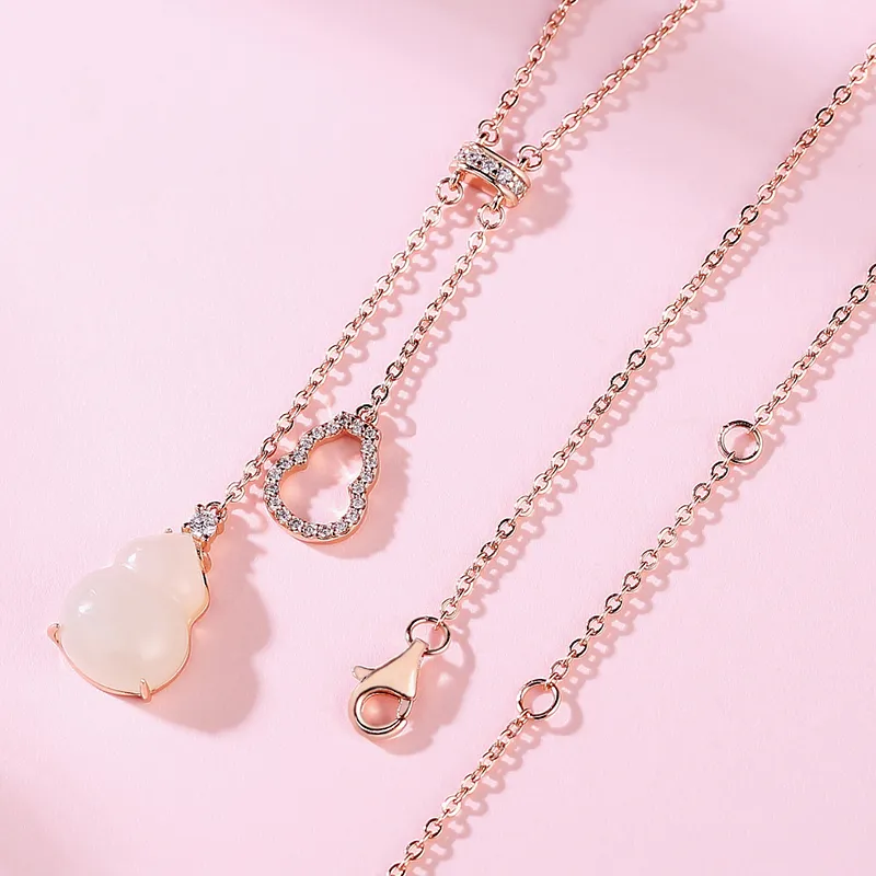 WEITIANXUAN Hetian Jade Necklaces White Jade/Pale Greenish White Jade Women's-5