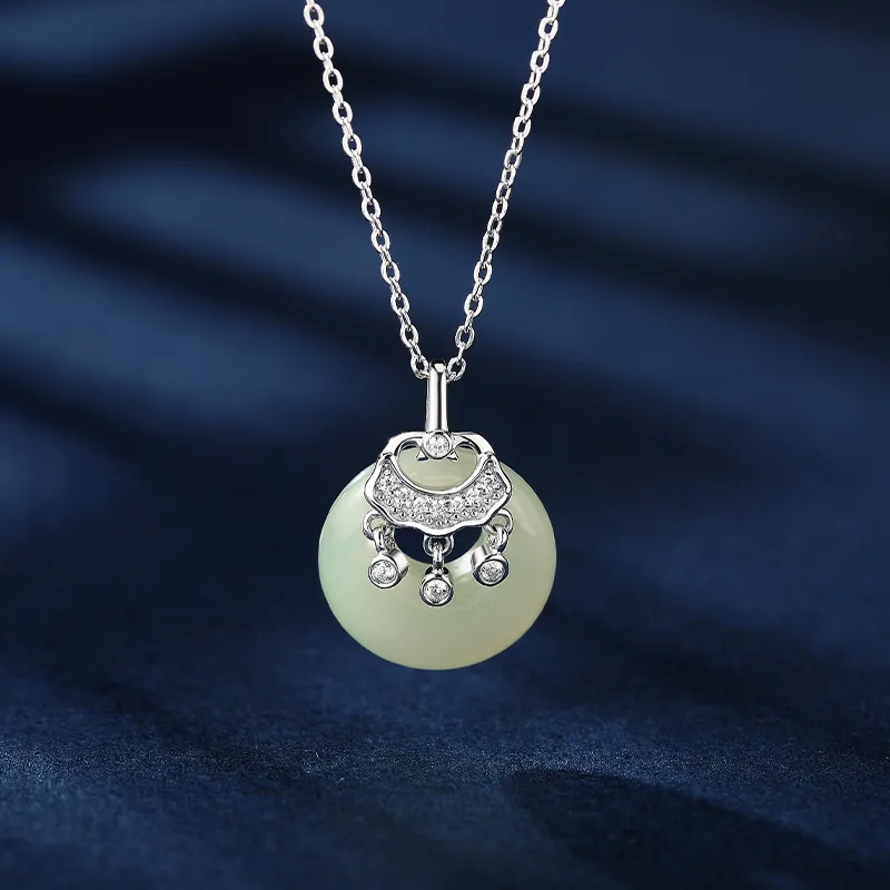 WEITIANXUAN Hetian Jade Necklaces White Jade/Pale Greenish White Jade Women's-2
