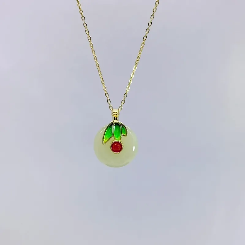 WEITIANXUAN Hetian Jade Necklaces White Jade/Pale Greenish White Jade Unisex-1