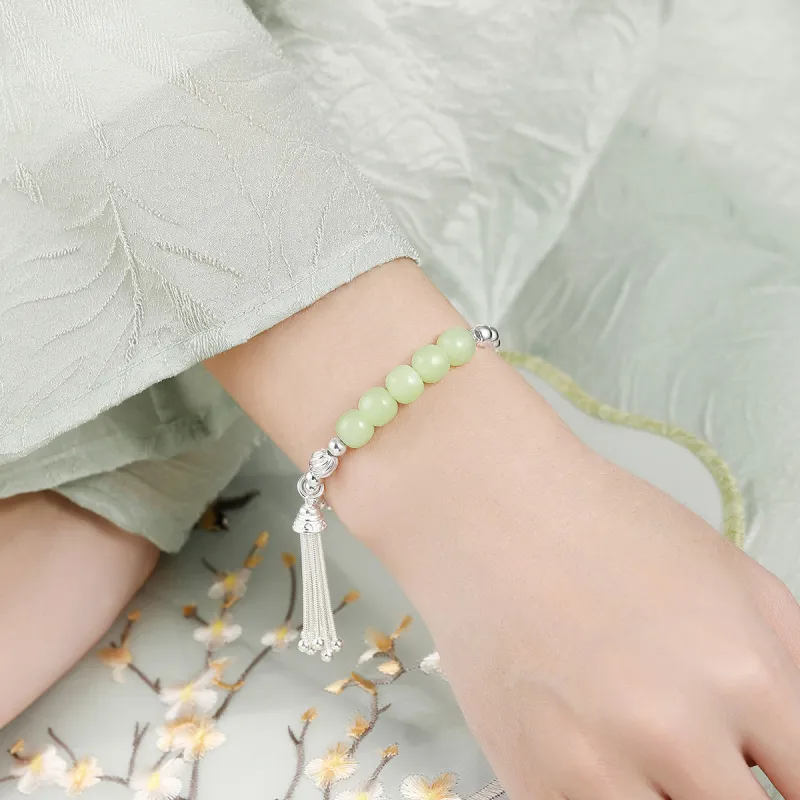 WEITIANXUAN Hetian Jade Bracelets Pale Greenish White Jade Women's-1