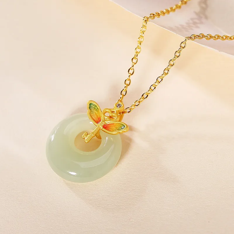 WEITIANXUAN Necklaces White Jade/Pale Greenish White Jade Unisex-3