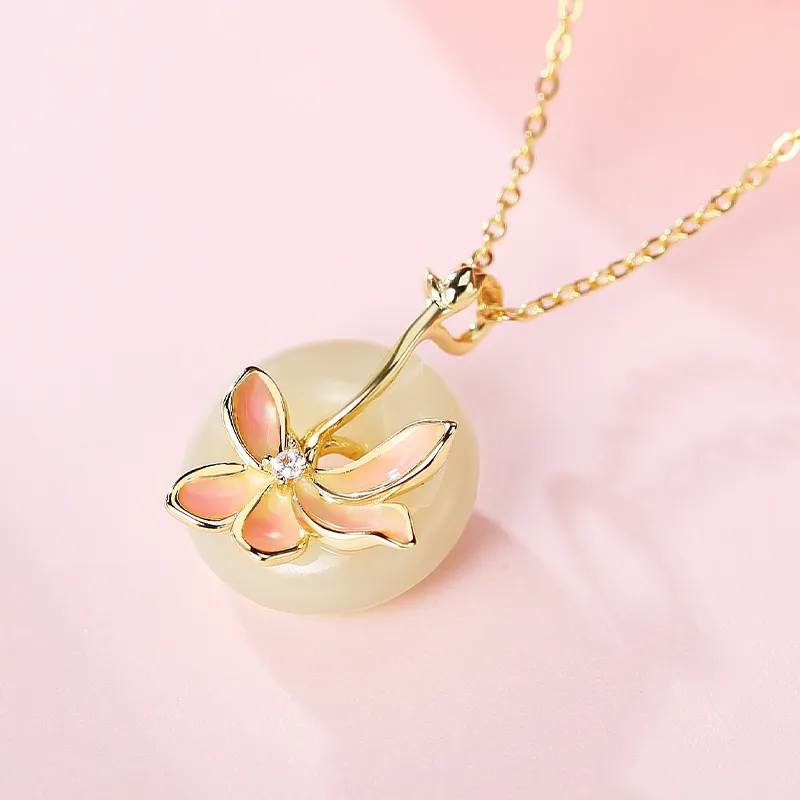 WEITIANXUAN Hetian Jade Necklaces White Jade/Pale Greenish White Jade Unisex-3