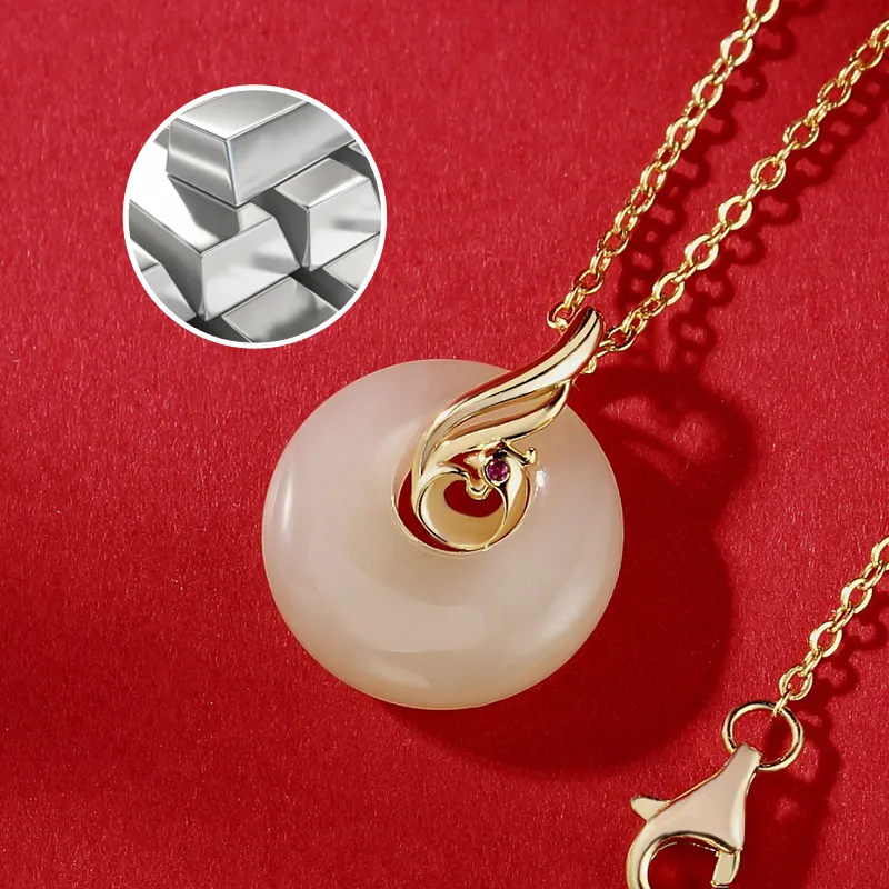 WEITIANXUAN Natural Hetian Jade Pale Greenish White Jade Women's-7