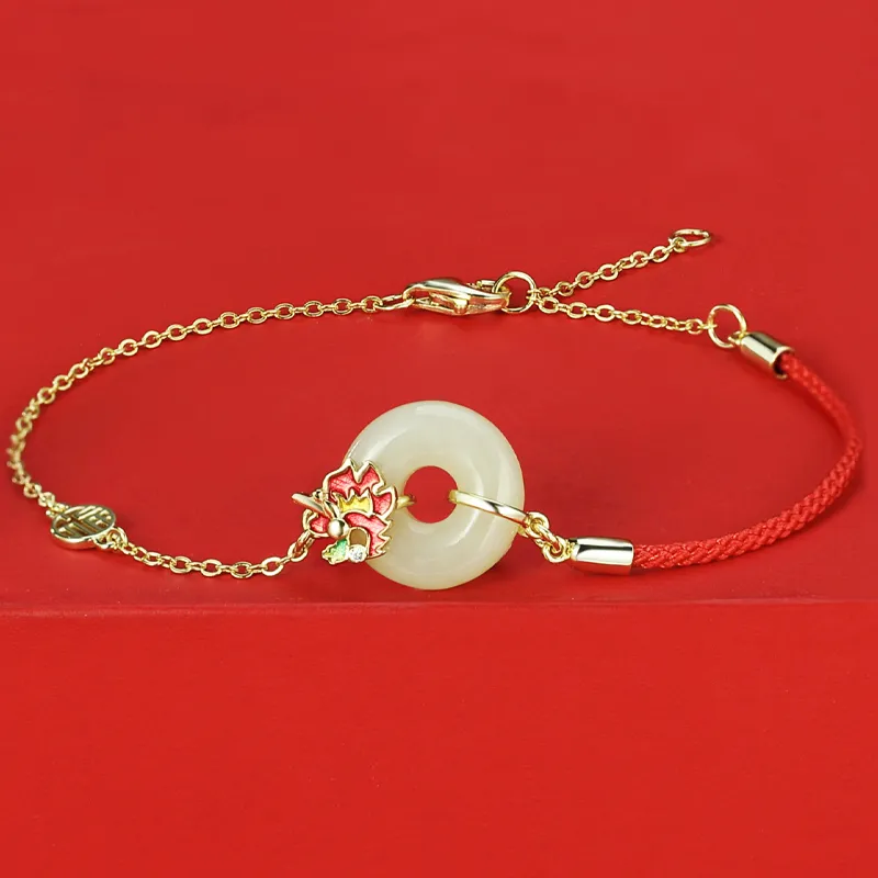 WEITIANXUAN Hetian Jade Bracelets White Jade/Pale Greenish White Jade Unisex-2