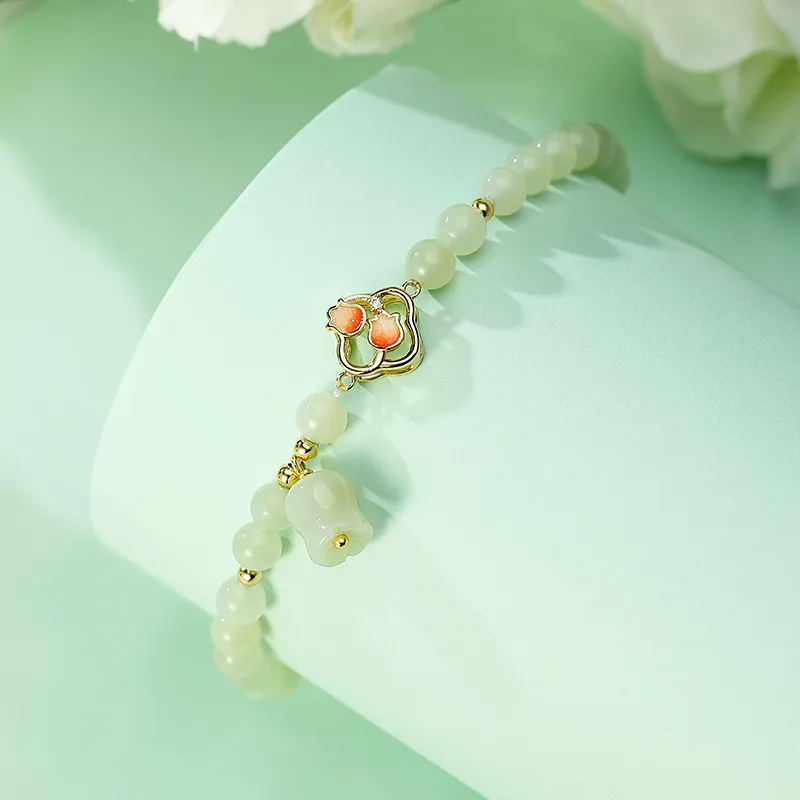 WEITIANXUAN Hetian Jade Bracelets White Jade/Pale Greenish White Jade Unisex-3