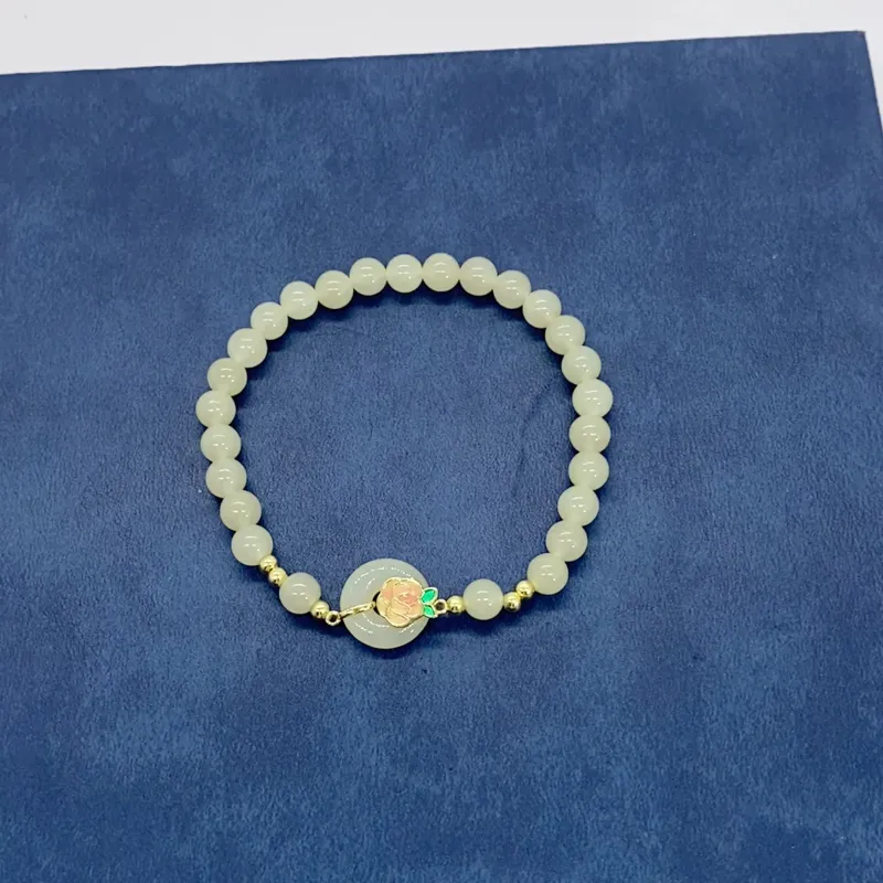WEITIANXUAN Hetian Jade Bracelets White Jade/Pale Greenish White Jade Unisex-1