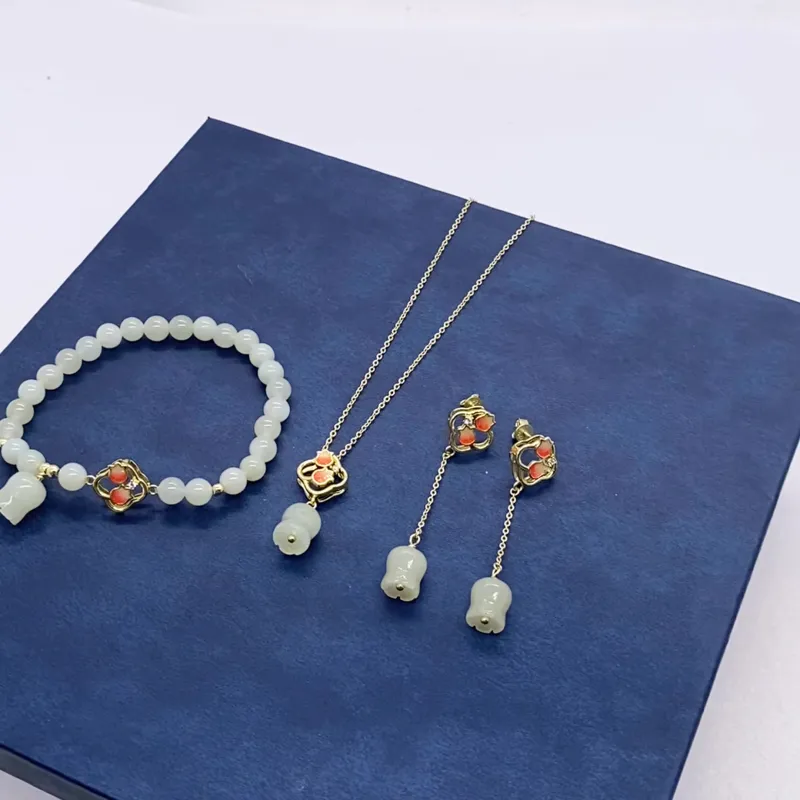 WEITIANXUAN Hetian Jade Earrings White Jade/Pale Greenish White Jade Women's-1