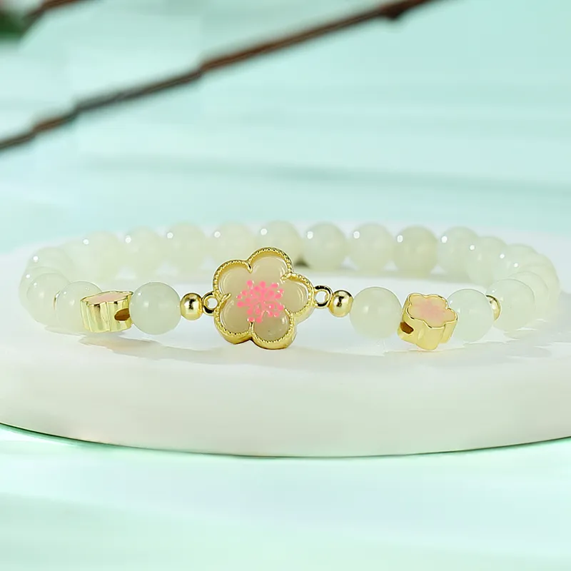 WEITIANXUAN Hetian Jade Bracelets White Jade/Pale Greenish White Jade Unisex-1