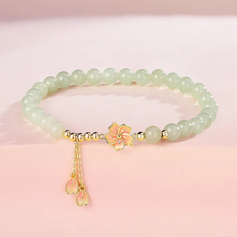 WEITIANXUAN Hetian Jade Bracelets Pale Greenish White Jade Unisex-2
