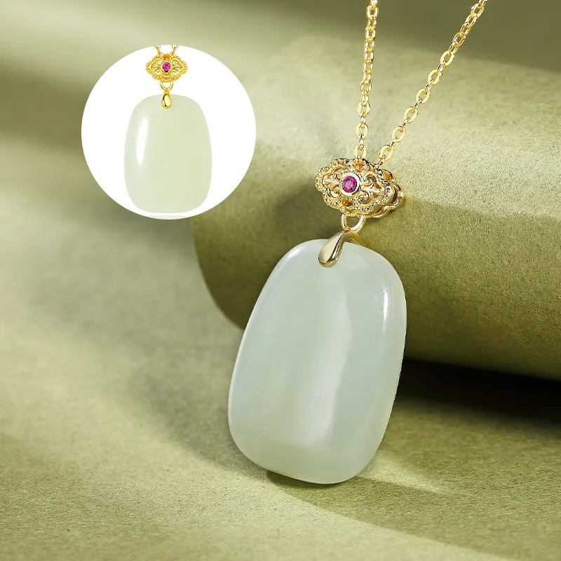 WEITIANXUAN Hetian Jade White Jade/Pale Greenish White Jade Unisex-5