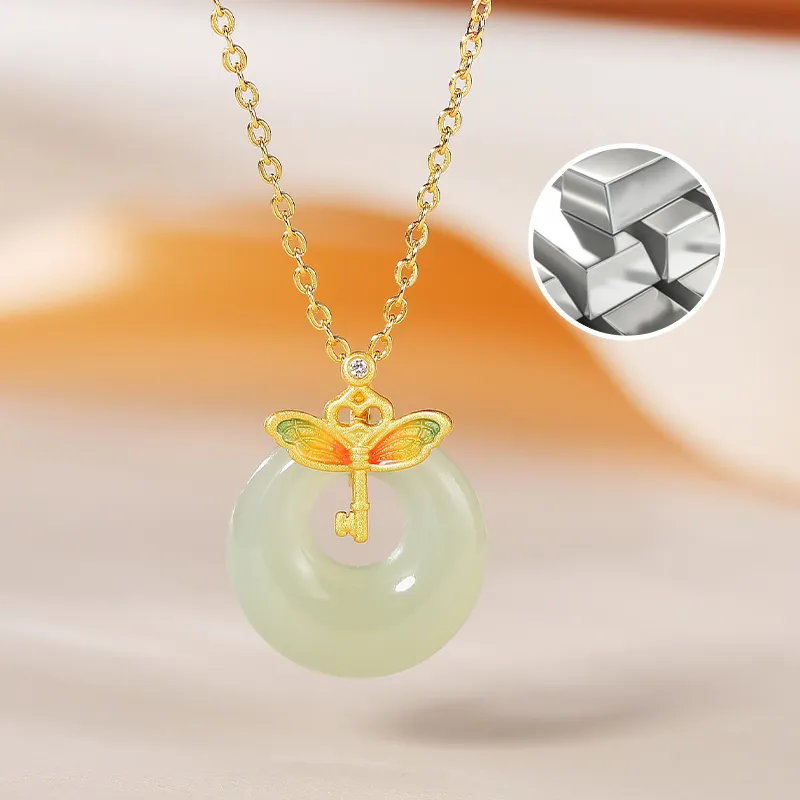 WEITIANXUAN Necklaces White Jade/Pale Greenish White Jade Unisex-4