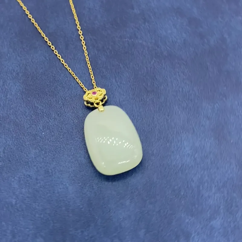 WEITIANXUAN Hetian Jade White Jade/Pale Greenish White Jade Unisex-1