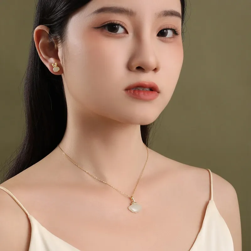 WEITIANXUAN Hetian Jade Necklaces White Jade/Pale Greenish White Jade Unisex-4