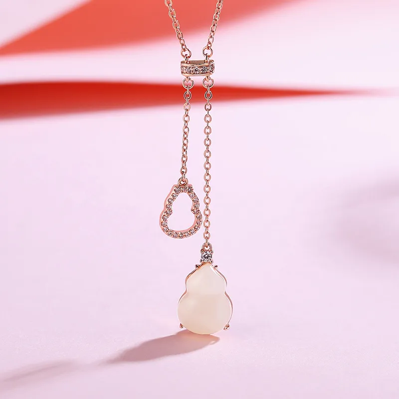 WEITIANXUAN Hetian Jade Necklaces White Jade/Pale Greenish White Jade Women's-4