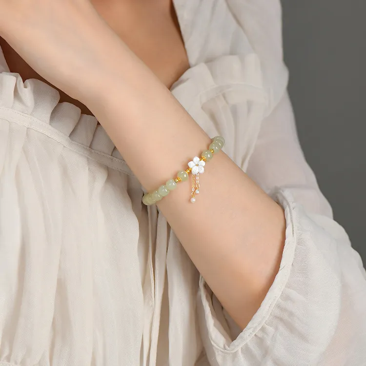 WEITIANXUAN Bracelets Pale Greenish White Jade Women's-1