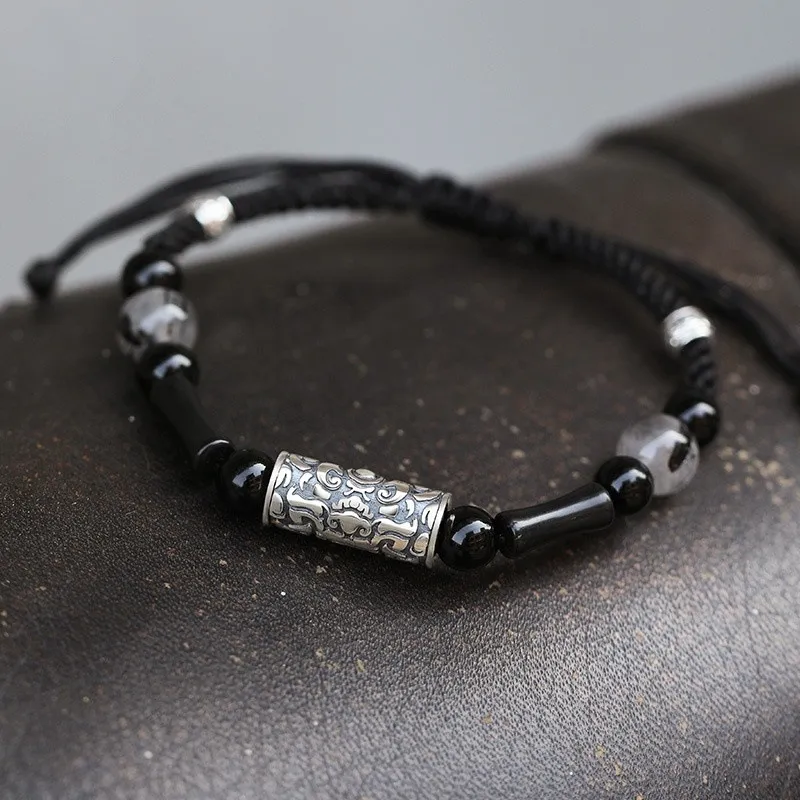 WEITIANXUAN Obsidian Bracelets Men's-3