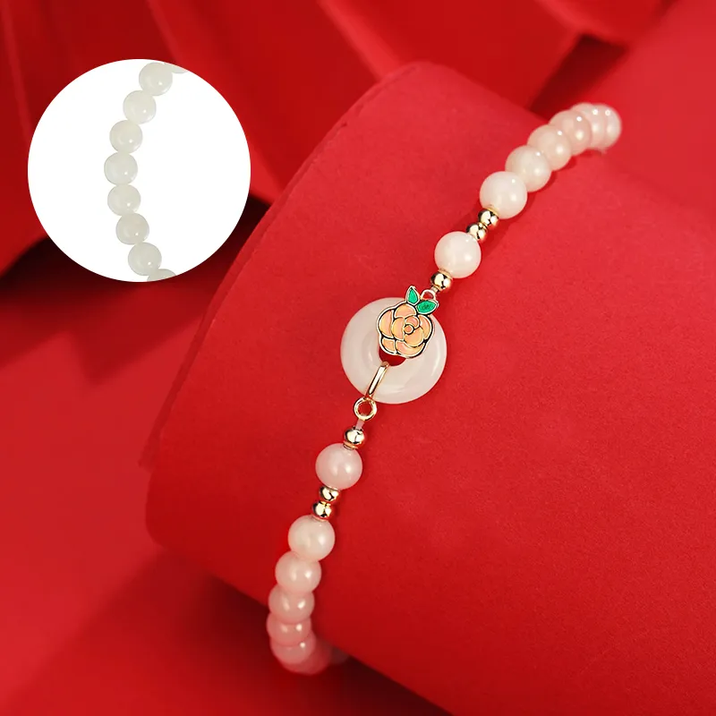 WEITIANXUAN Hetian Jade Bracelets White Jade/Pale Greenish White Jade Unisex-5