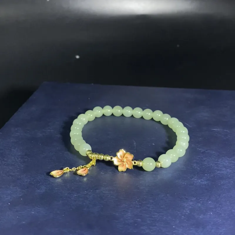 WEITIANXUAN Hetian Jade Bracelets Pale Greenish White Jade Unisex-1