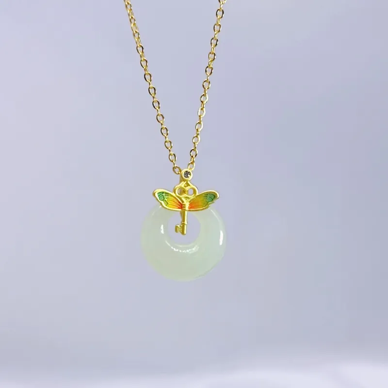 WEITIANXUAN Necklaces White Jade/Pale Greenish White Jade Unisex-1