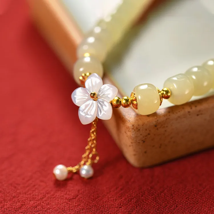 WEITIANXUAN Bracelets Pale Greenish White Jade Women's-5
