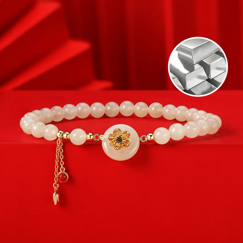 WEITIANXUAN Hetian Jade Bracelets White Jade/Pale Greenish White Jade Unisex-3